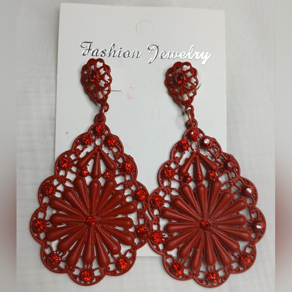 Adorable Red New Never Used Earrings